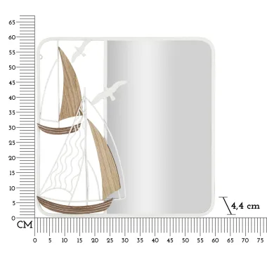 Lustro ścienne Adriatic 60X4,4X60 cm (wymiar lustra 35,5X58 cm)